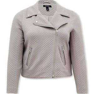 Torrid Gray Quilted Knit Moto Jacket